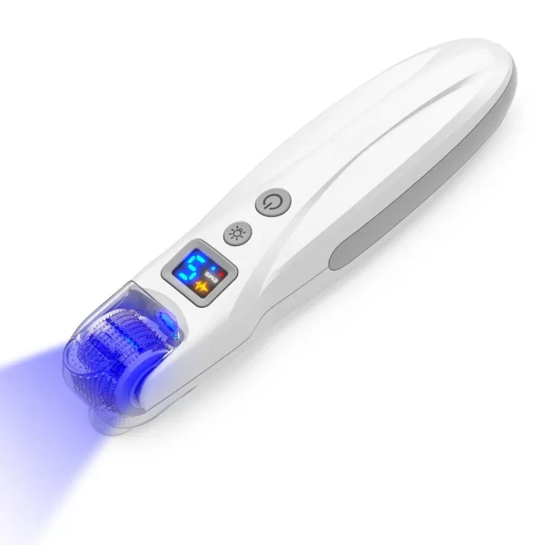 custom ems derma roller with blue light