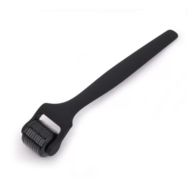 Black Matte 540 Derma Roller Manufacturer Rubberized Coating Flat Handle